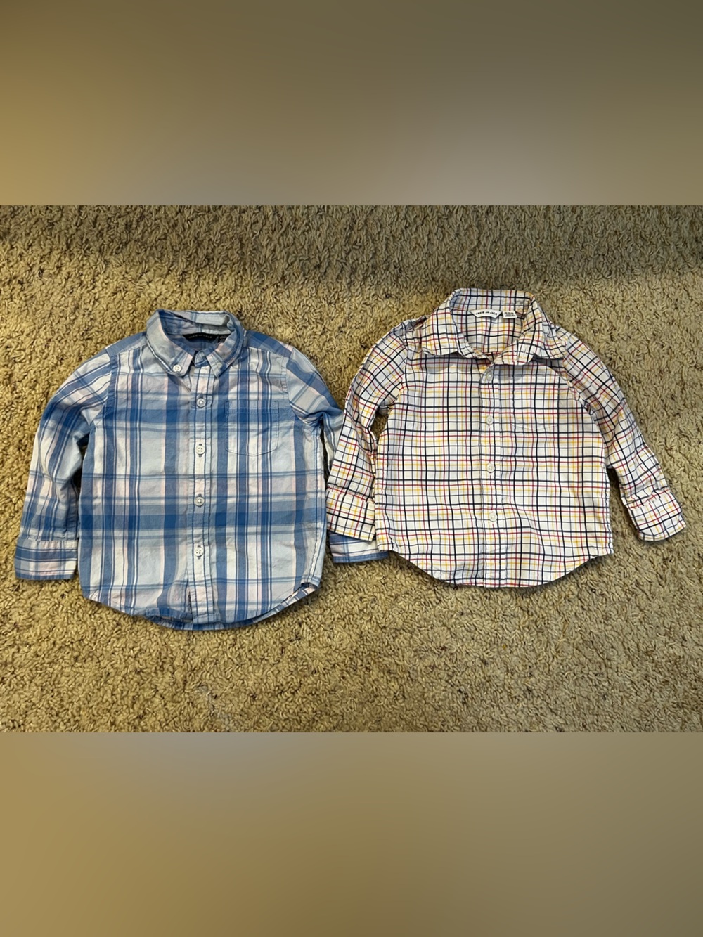 Janie and Jack Boys' Plaid Button-Up Shirts - Blue & Multi 12-18 months